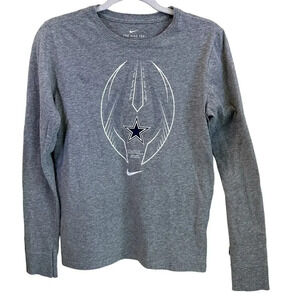 The Nike Tee Football Cowboys Logo Youth L(14-16) Long Sleeves